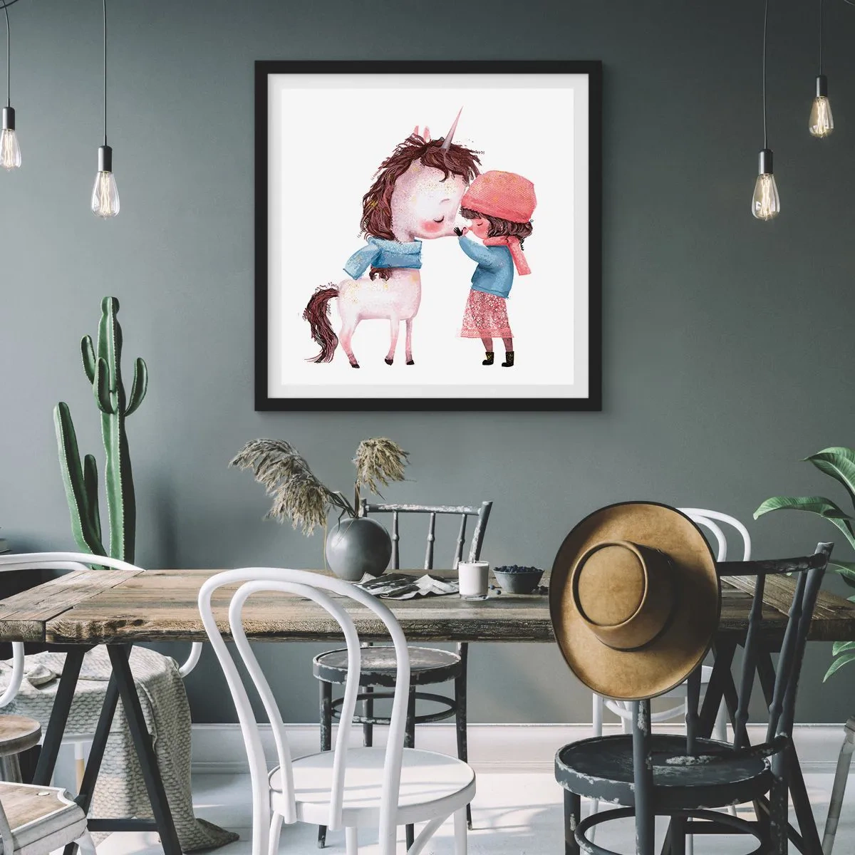 Pôster com moldura preta - Conto do inverno - 50x50 cm