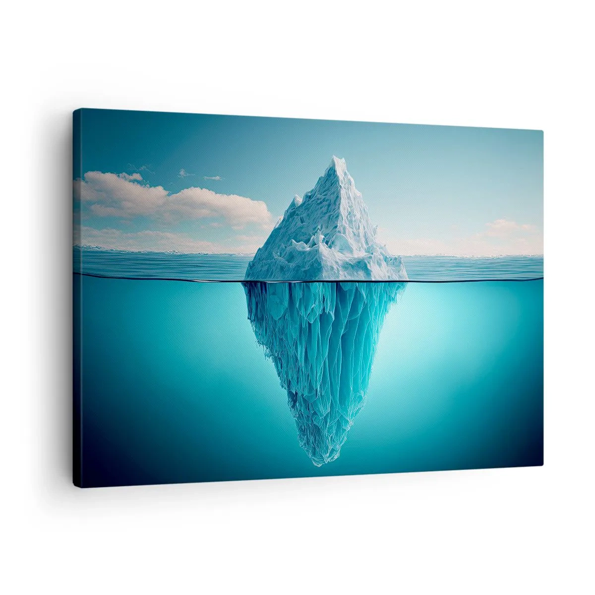 Quadro em tela - Um iceberg visível acima e abaixo da superfície da água - 70x50cm - Rainha do Gelo - Decoração de parede moderna para a sala de estar e quarto ARTTOR
