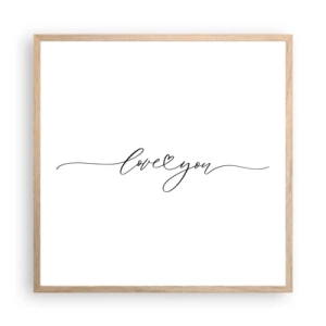 Pôster com moldura de carvalho claro - Preto e branco - 60x60 cm