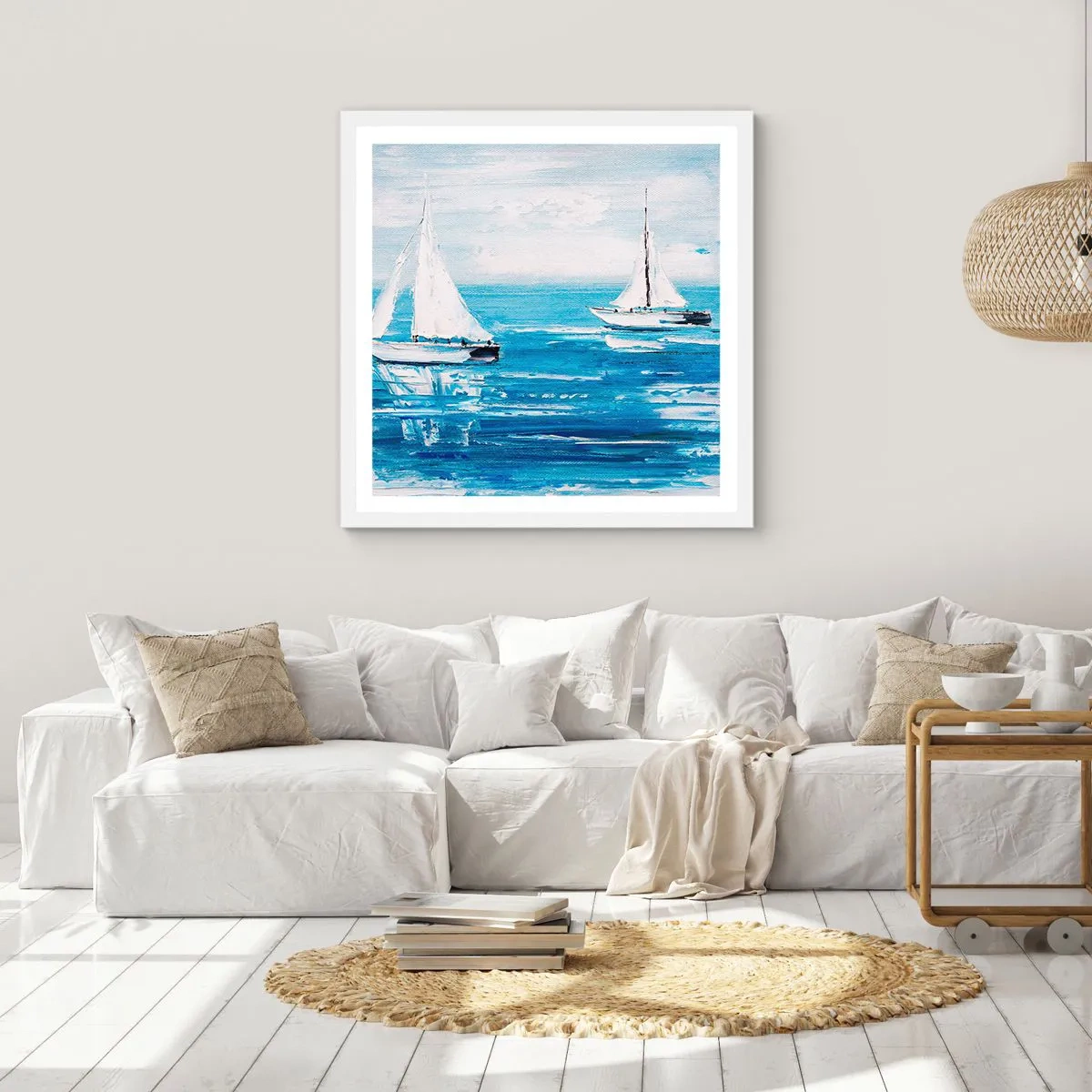 Pôster em moldura branca - Com um amigo ao meu lado - 60x60 cm