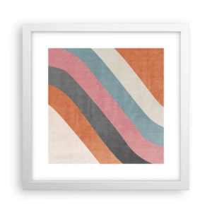 Pôster em moldura branca - Composição diagonal – movimento - 30x30 cm