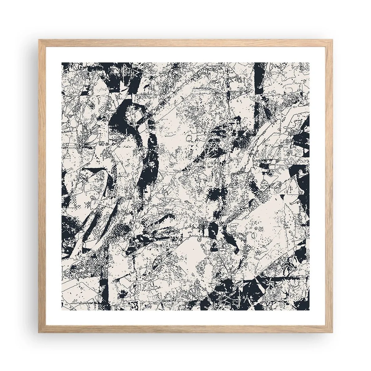 Pôster com moldura de carvalho claro - Interpenetração de opostos - 60x60 cm