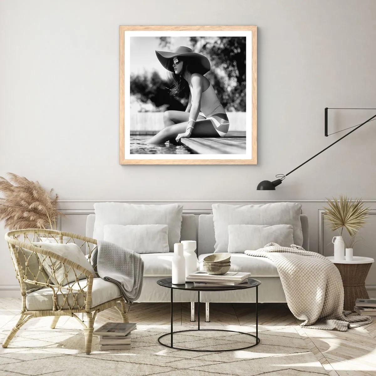 Pôster com moldura de carvalho claro - Sonho de verão - 30x30 cm