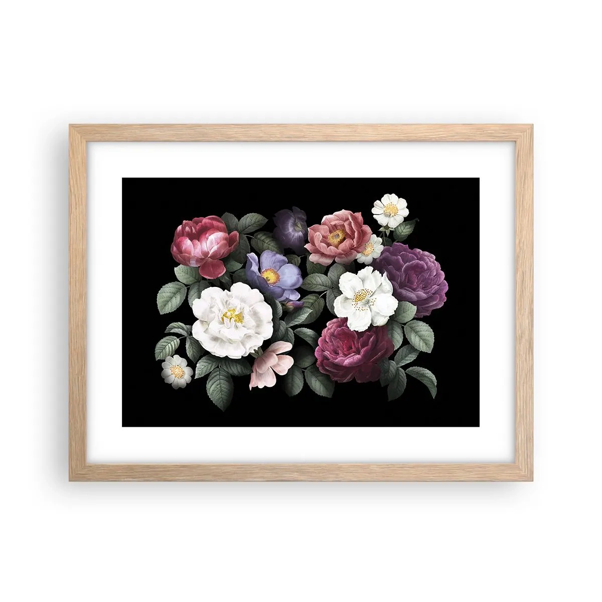 Pôster com moldura de carvalho claro - Do jardim inglês - 40x30 cm