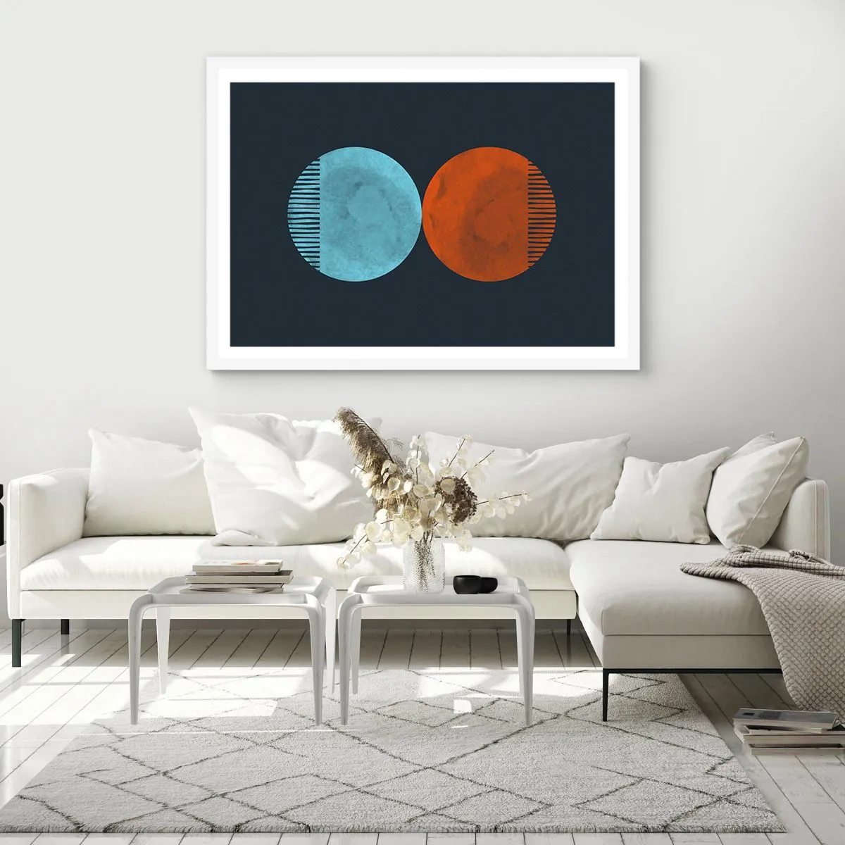 Pôster em moldura branca - Apenas geometria? - 70x50 cm