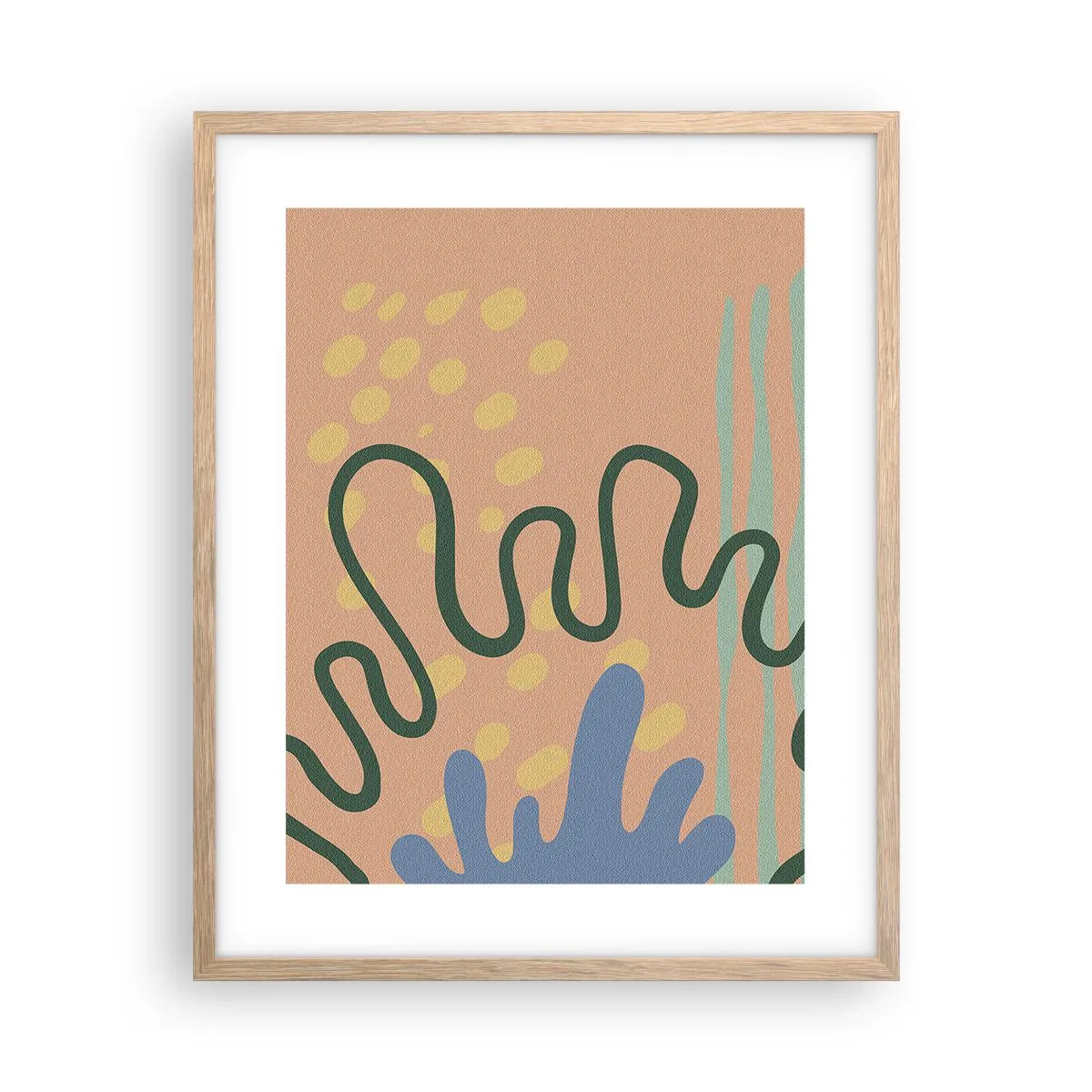Pôster com moldura de carvalho claro - Abstração: diversidade da natureza - 40x50 cm