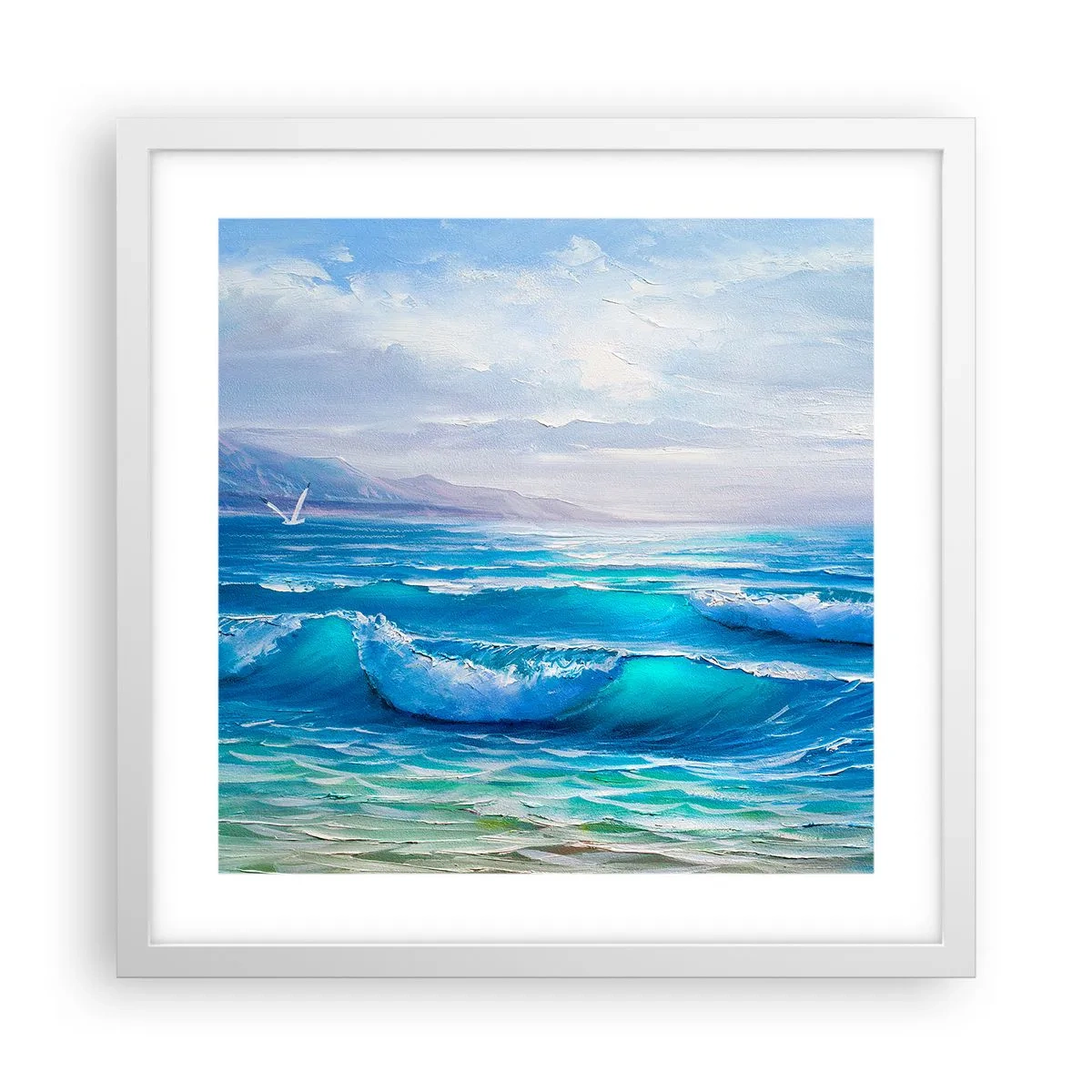 Pôster em moldura branca - Conforta e consola - 40x40 cm