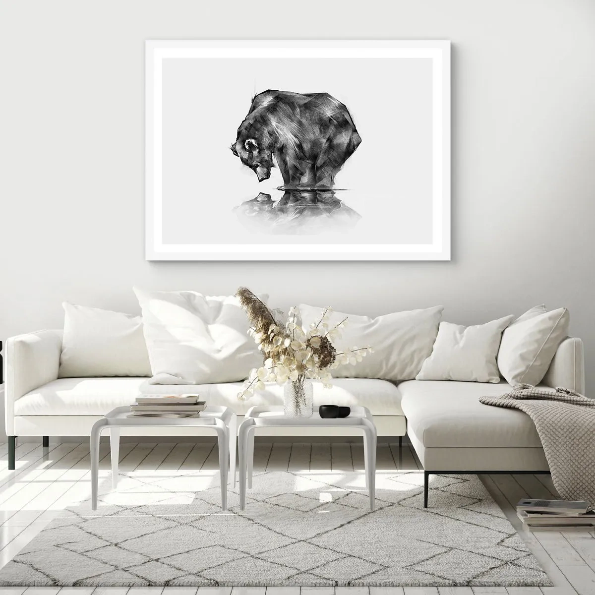 Pôster em moldura branca - É bom ver alguém próximo - 100x70 cm