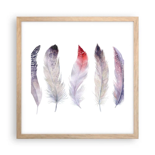 Pôster com moldura de carvalho claro - Delicadas como uma névoa multicolorida - 40x40 cm