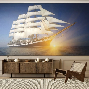 Papel de Parede Premium Sand - O seu tempo nunca passará - Mar, Veleiro, Enviar - 400x280 cm