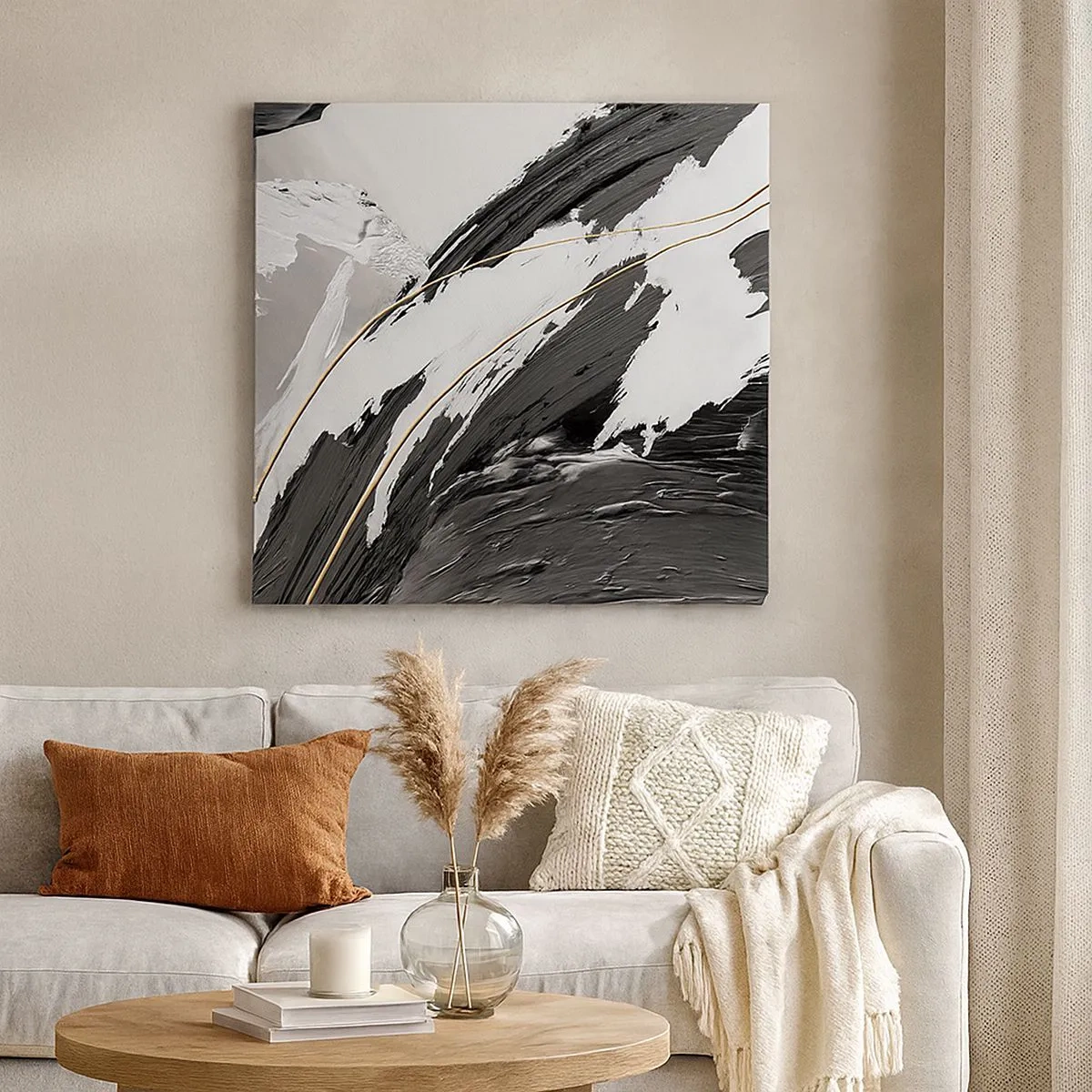 Quadro em tela - Abstração em grande escala - 30x30 cm