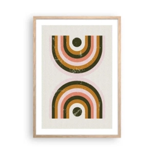 Pôster com moldura de carvalho claro - Abstração gêmea - 50x70 cm