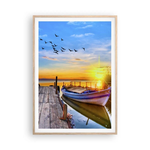 Pôster com moldura de carvalho claro - Adeus, até amanhã - 70x100 cm