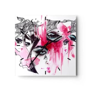 Relógio de parede - Relógio em vidro - , - 30x30 cm