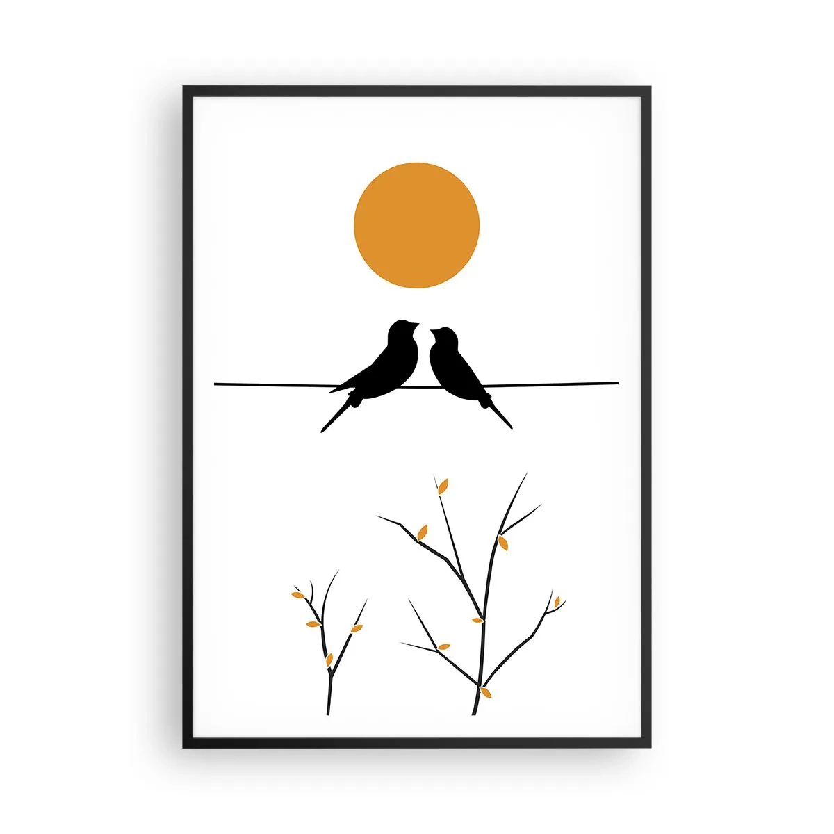 Pôster com moldura preta - A noite dos rouxinóis - 70x100 cm