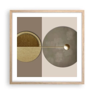 Pôster com moldura de carvalho claro - Equilíbrio perfeito - 50x50 cm