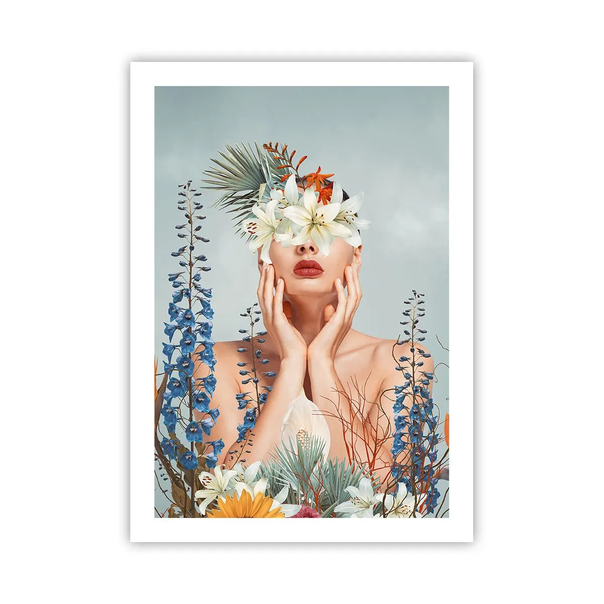Pôster - Mulher – flor - 50x70 cm