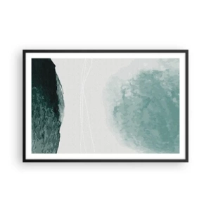 Pôster com moldura preta - Encontro com a neblina - 91x61 cm