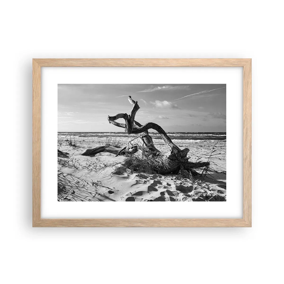 Pôster com moldura de carvalho claro - Escultura do mar - 40x30 cm