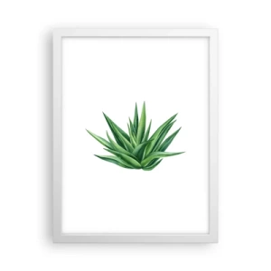 Pôster em moldura branca - Verde – força – vida - 30x40 cm