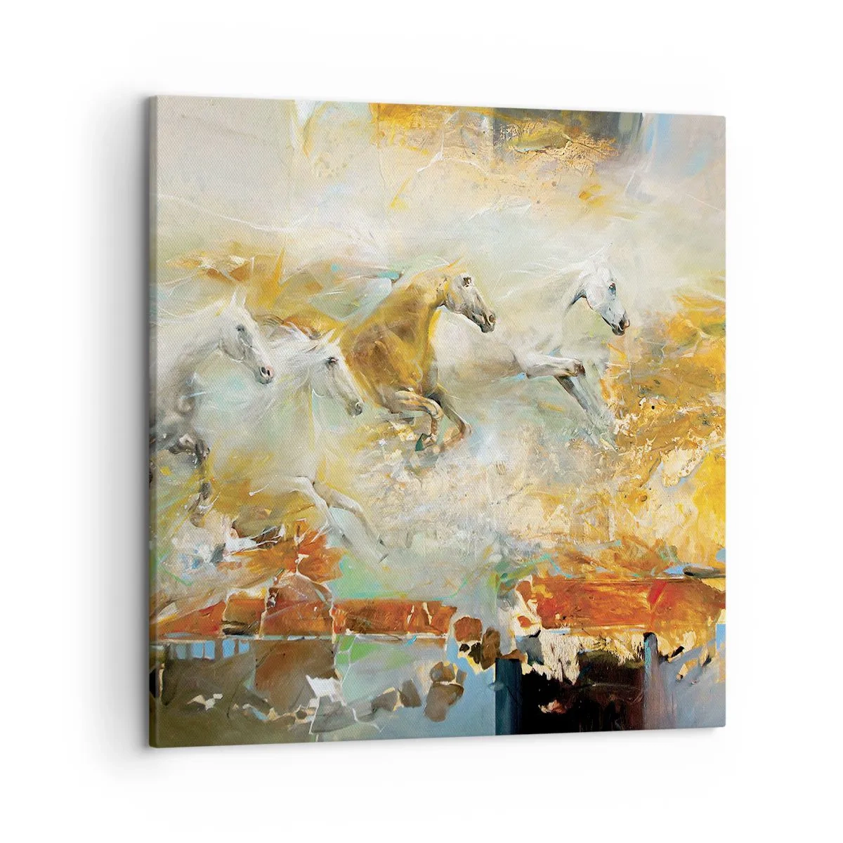 Quadro em tela - A galope através da luz - 50x50 cm