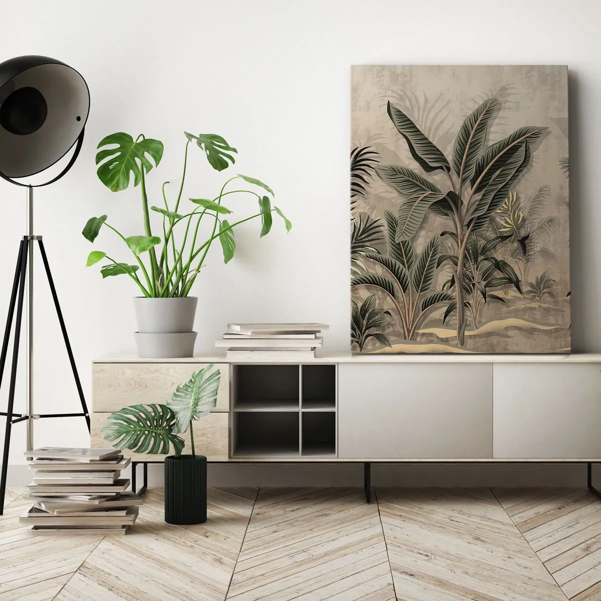 Quadro em tela - Gravura em estilo colonial - 50x70 cm