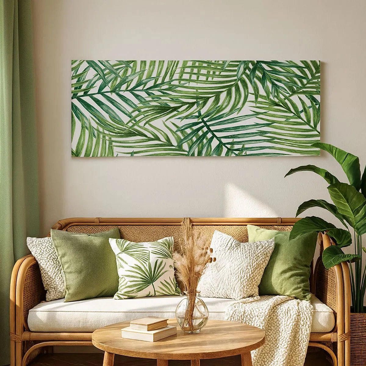 Quadro em tela - Sob as folhas verdes - 100x40 cm