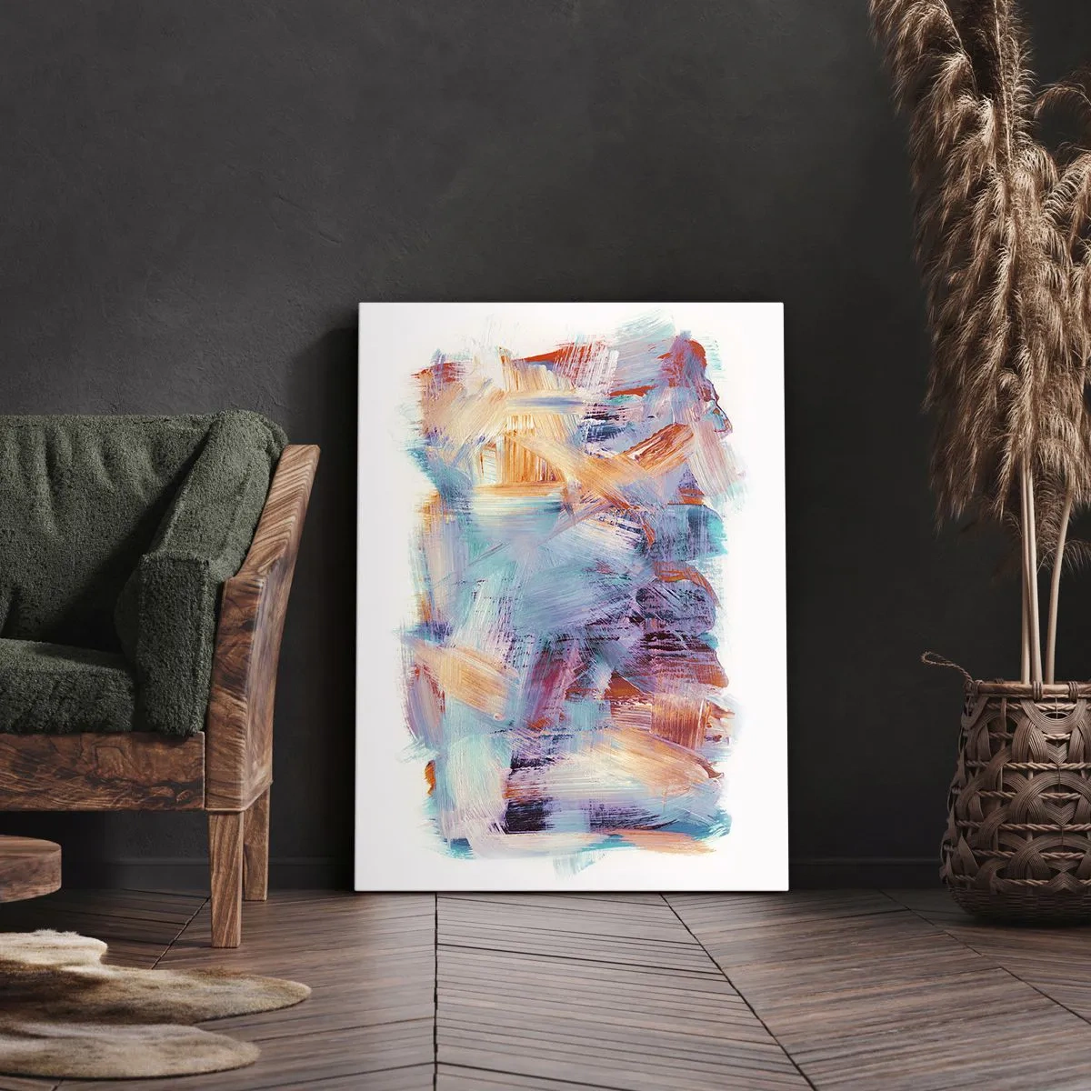 Quadro em tela - Uma bagunça colorida - 55x100 cm