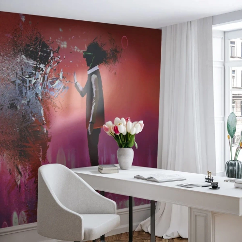 Papel de Parede Premium Sand - É possível olhar para dentro de si mesmo? - Abstração, Pedaço, Pessoas - 350x256 cm