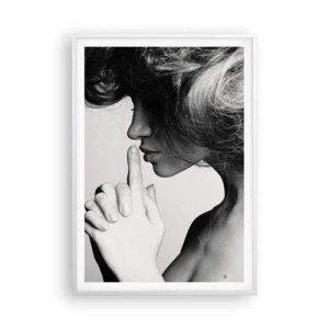 Pôster em moldura branca - Ouvindo-se a si própria - 70x100 cm