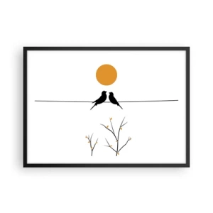 Pôster com moldura preta - A noite dos rouxinóis - 70x50 cm