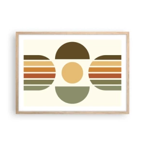 Pôster com moldura de carvalho claro - Em tons terrosos - 70x50 cm