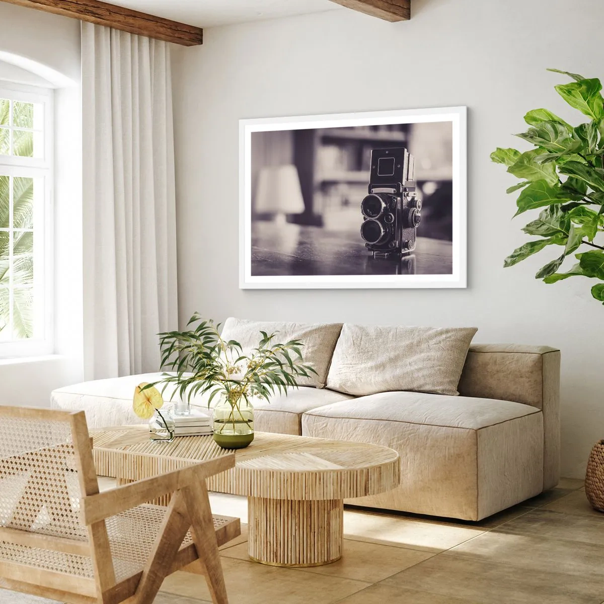 Pôster em moldura branca - A magia da fotografia antiga - 91x61 cm