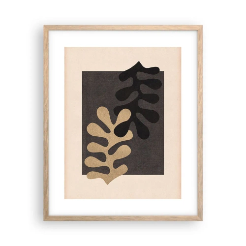 Pôster com moldura de carvalho claro - Ausência e complemento - 40x50 cm