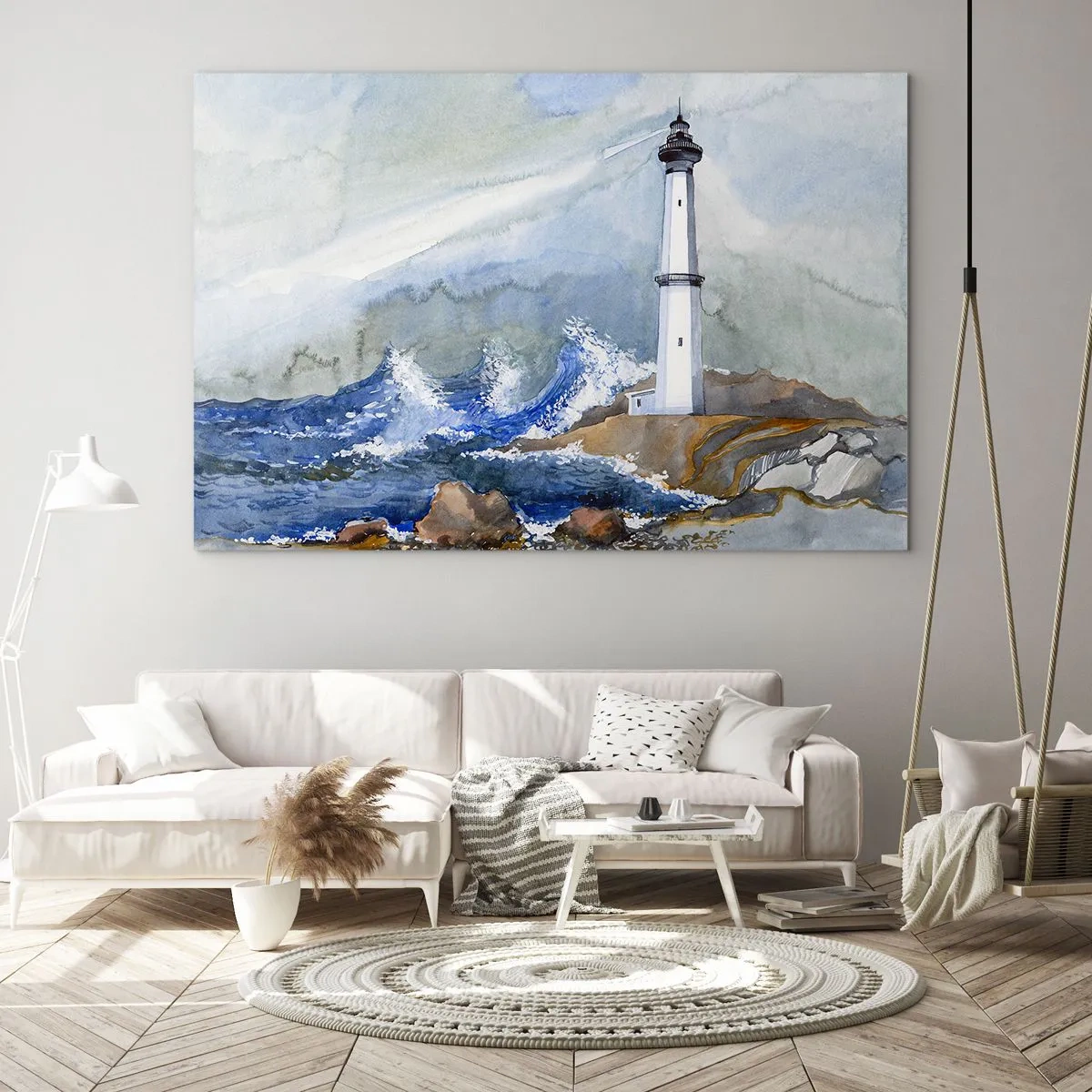 Quadro em vidro - Contra as trevas e a tempestade - 100x70 cm