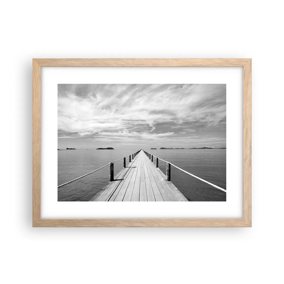 Pôster com moldura de carvalho claro - Talvez uma viagem... - 40x30 cm