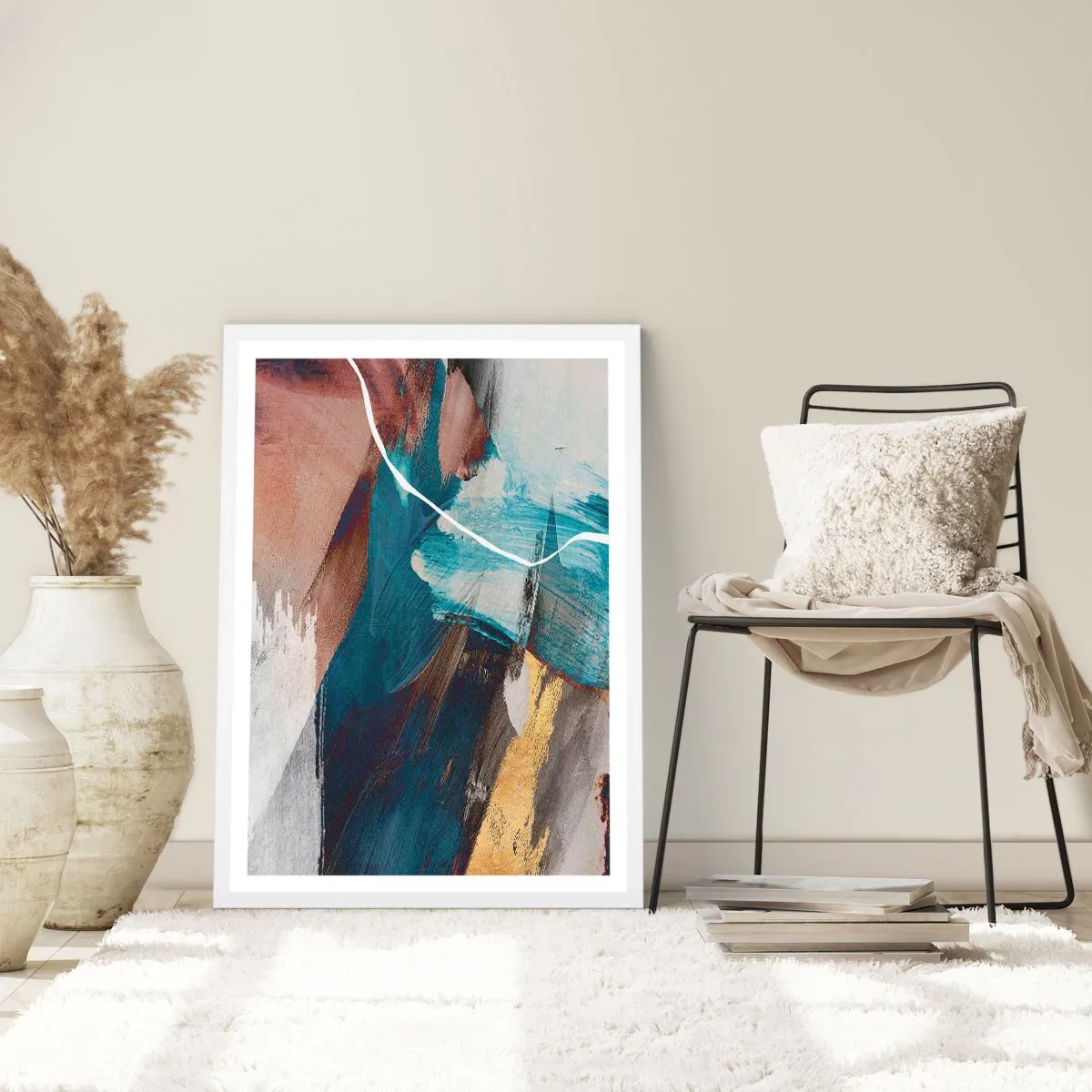 Pôster em moldura branca - Com elegância e energia - 30x40 cm