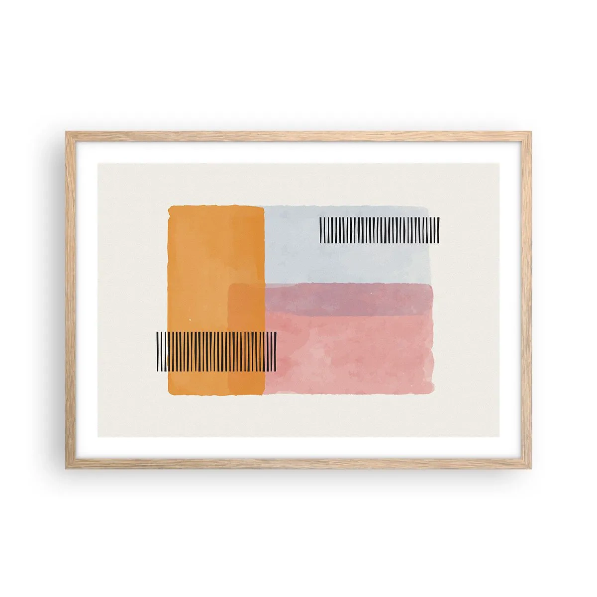 Pôster com moldura de carvalho claro - De canto a canto - 70x50 cm