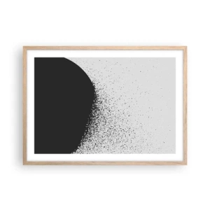 Pôster com moldura de carvalho claro - Movimento das moléculas - 70x50 cm