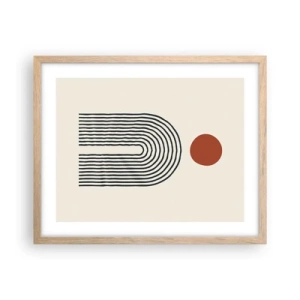 Pôster com moldura de carvalho claro - Magnetismo de formas e cores - 50x40 cm