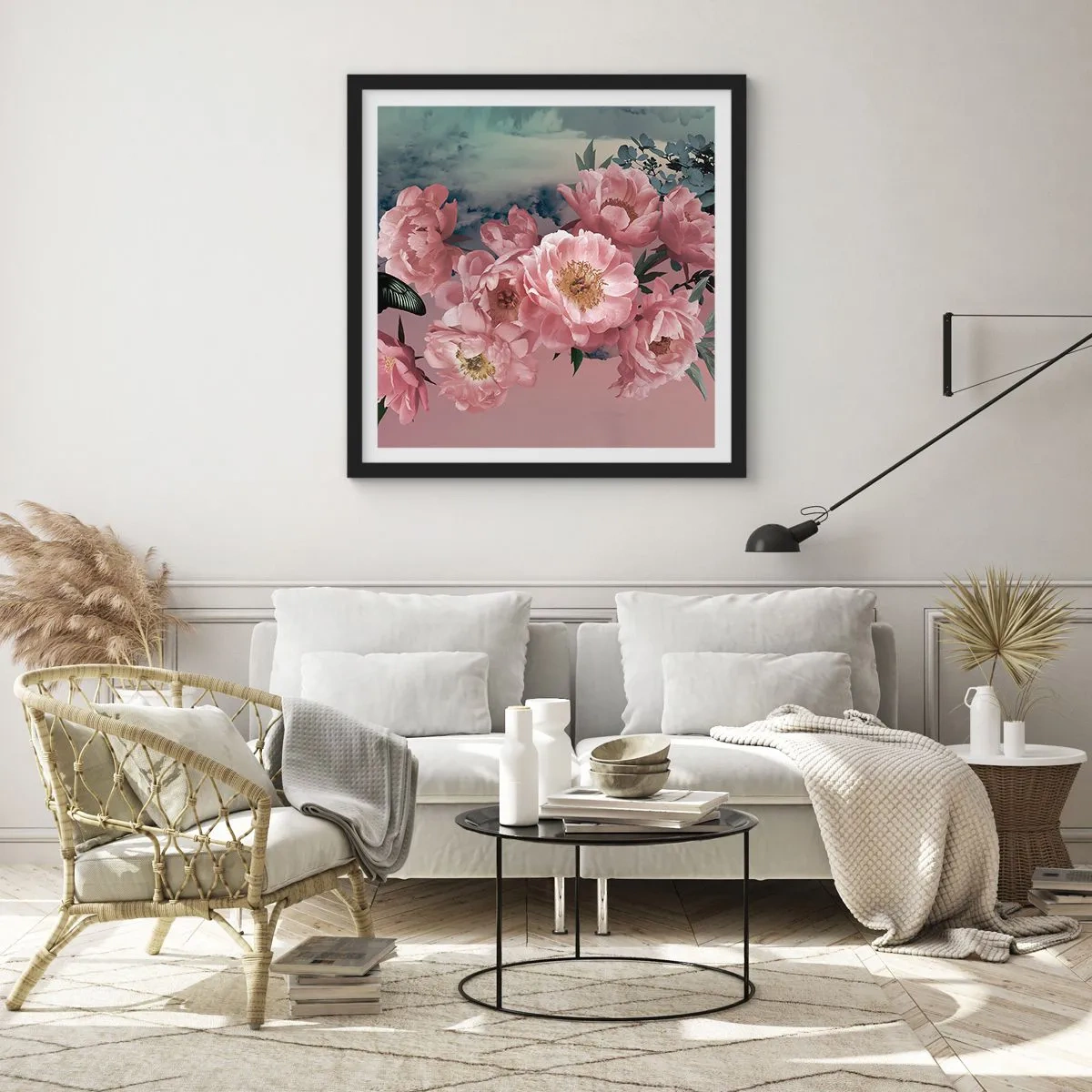 Pôster com moldura preta - O auge do romantismo - 40x40 cm