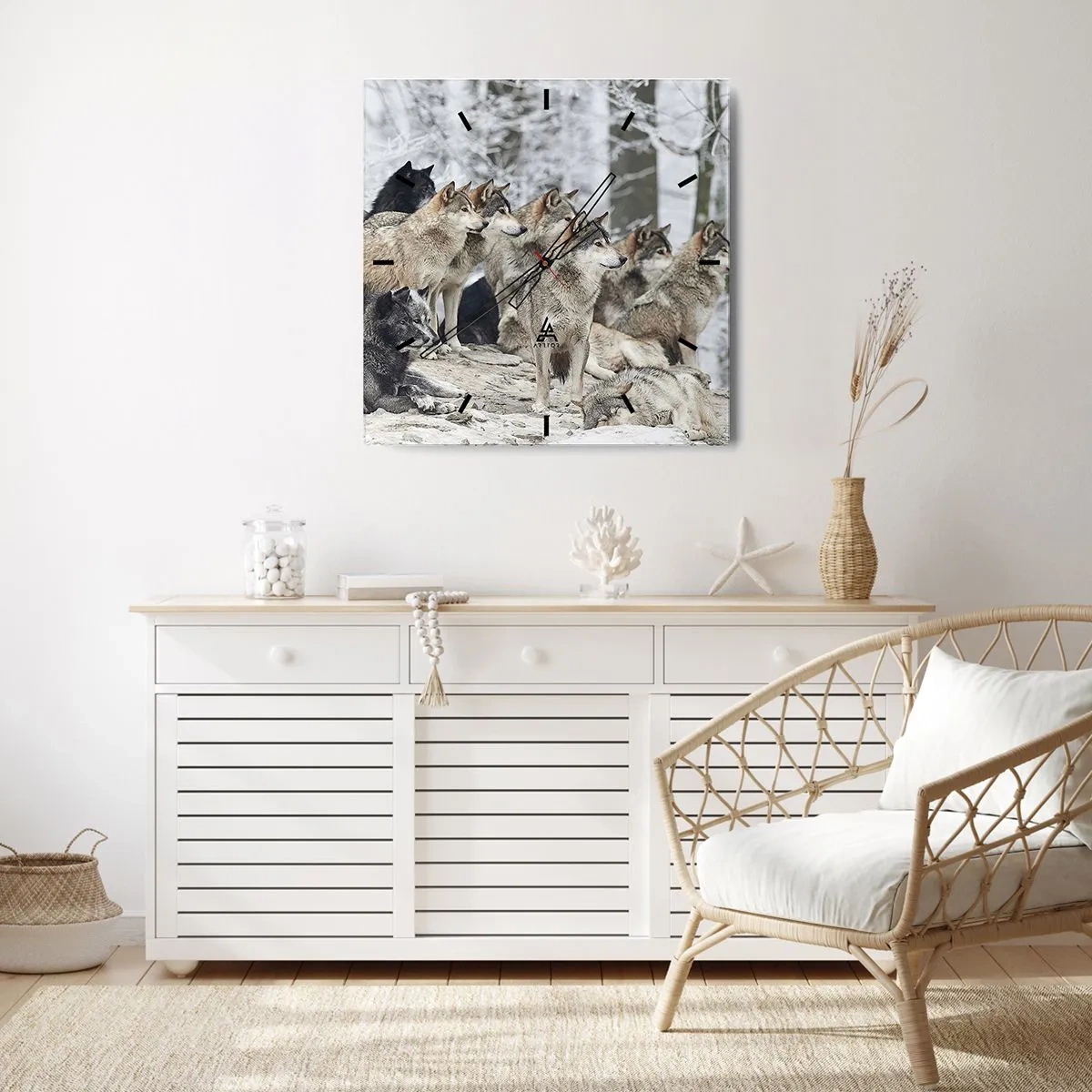 Relógio de parede - Relógio em vidro - Família e amigos - 40x40 cm