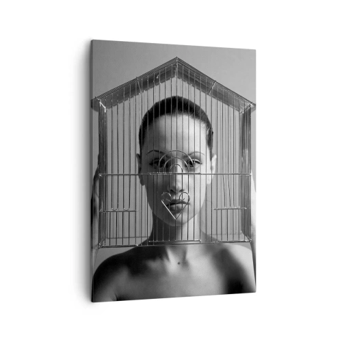 Quadro em tela - Retrato um pouco surreal - 50x70 cm