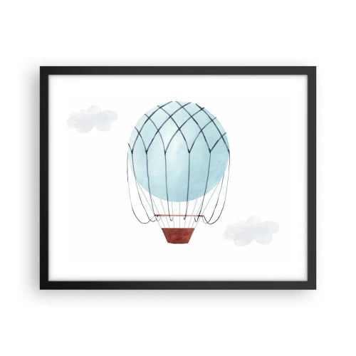 Pôster com moldura preta - Tudo nas nuvens - 50x40 cm