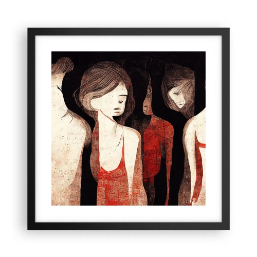 Pôster com moldura preta - Madonas das trevas - 40x40 cm