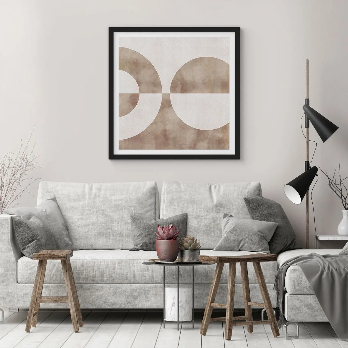 Pôster com moldura preta - Semelhanças e diferenças - 50x50 cm