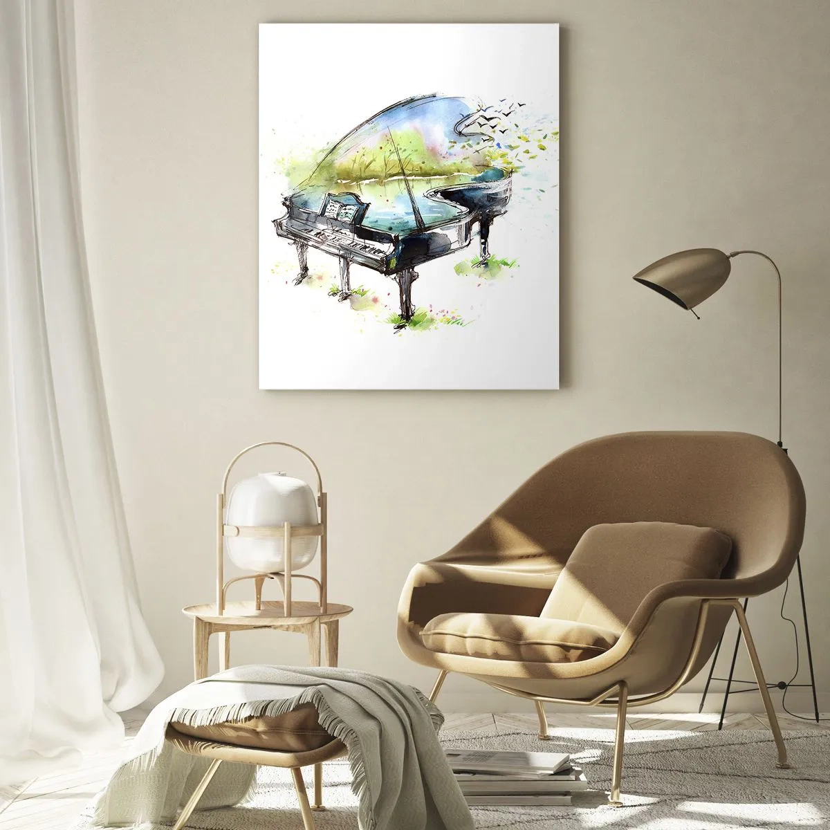 Quadro em vidro - Encantado pela música - 50x70 cm