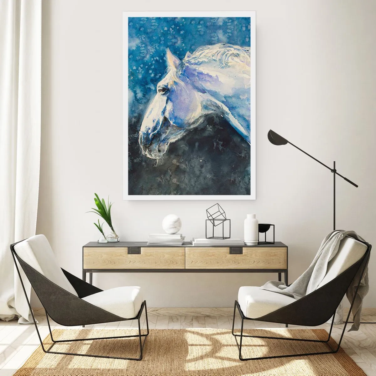 Pôster - Retrato com um brilho azul - 70x100 cm