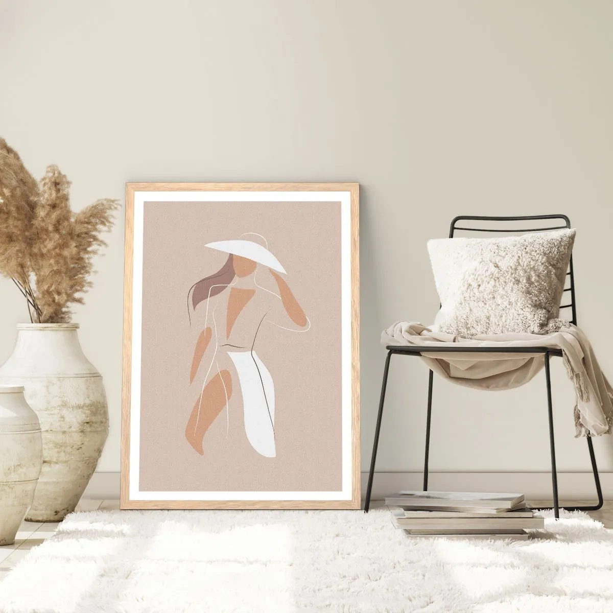 Pôster com moldura de carvalho claro - A moda é diversão - 50x70 cm