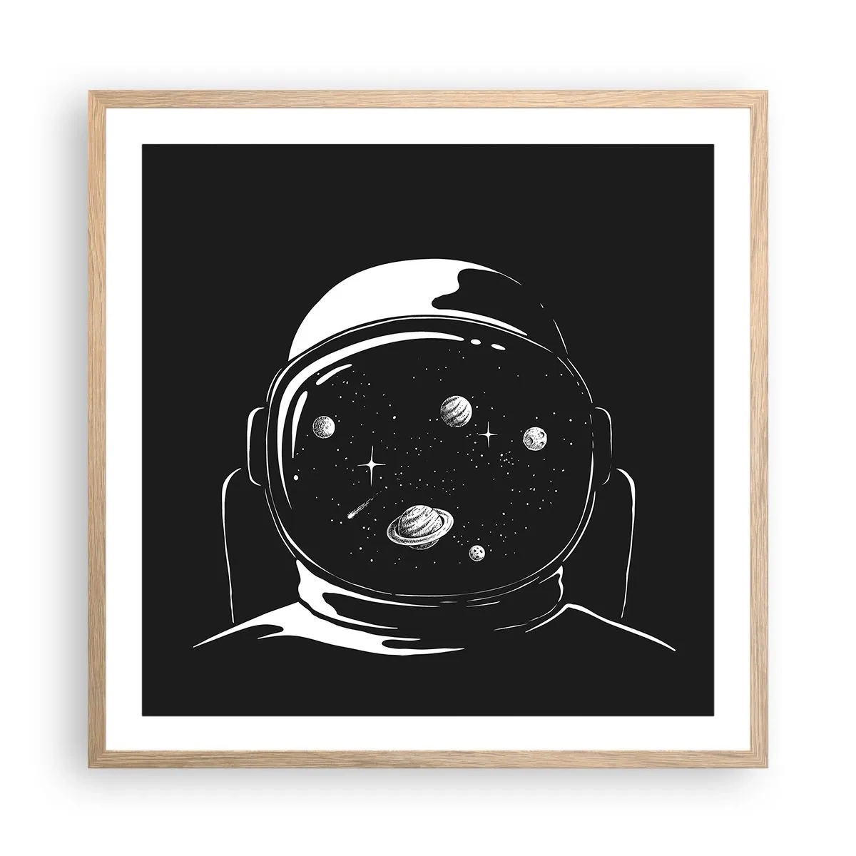 Pôster com moldura de carvalho claro - Bela Vista - 60x60 cm